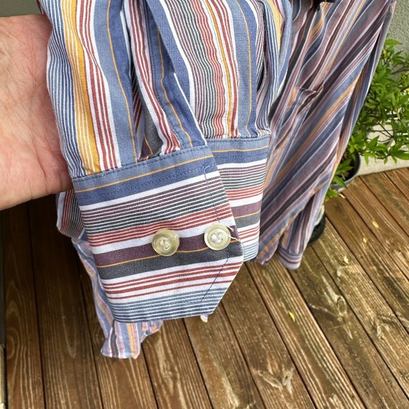 SCOTT BARBER Striped Business Casual Shirt - XXL - Picture 5 of 7